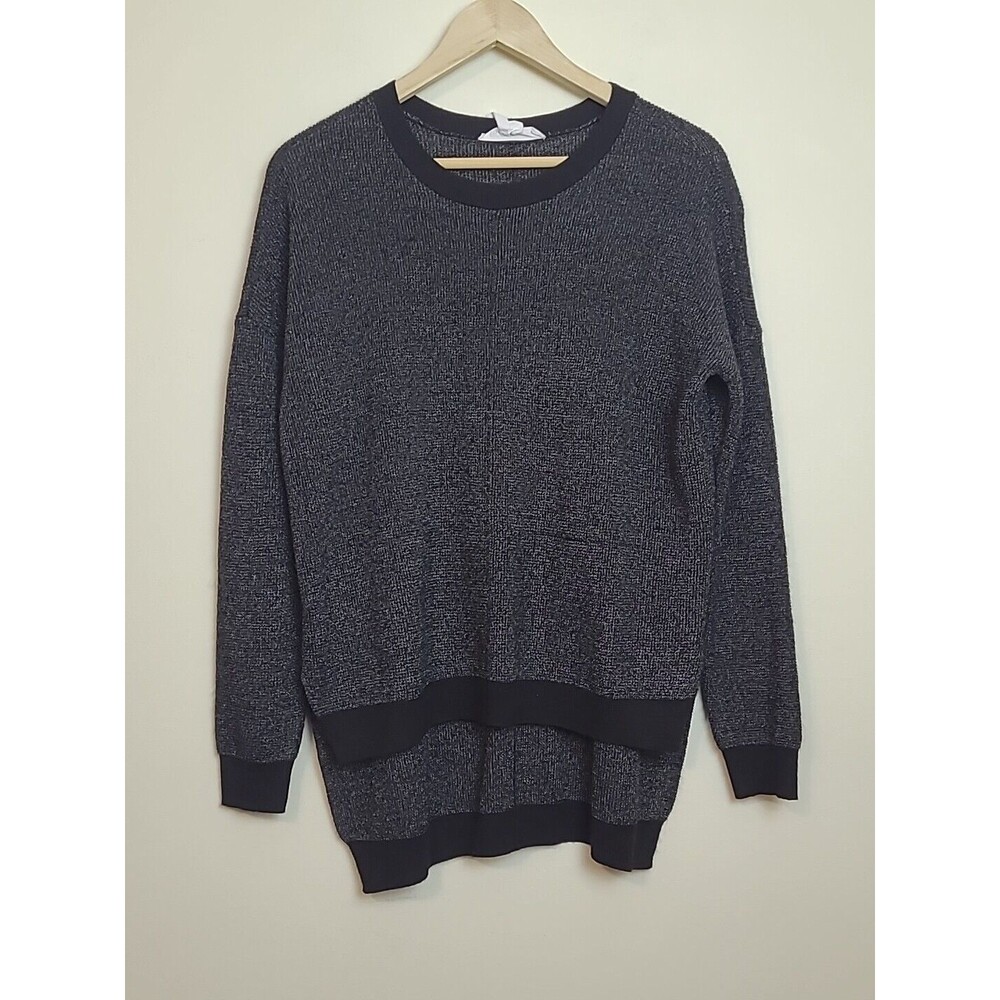 BCBGeneration Womens Black Silver Sparkle Sweater Size XS/S